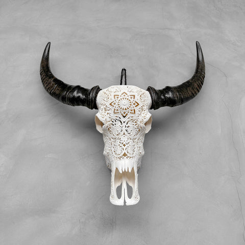 Constellation | Crâne de Buffle Sculpté à La Main