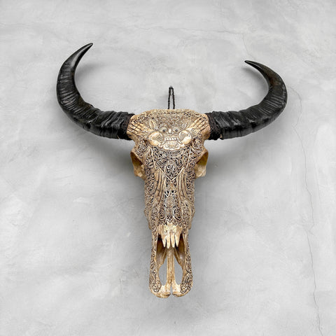 Barong traditionnel | Crâne de Buffle Sculpté à la Main