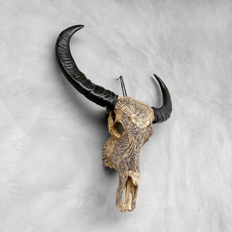 Barong traditionnel | Crâne de Buffle Sculpté à la Main