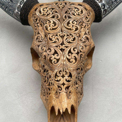Rhapsodie Rétro | Crâne de Vache Sculpté à La Main