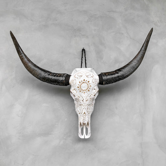 Couronne de Mandala Cosmique | Buffle Sculpté à la Main