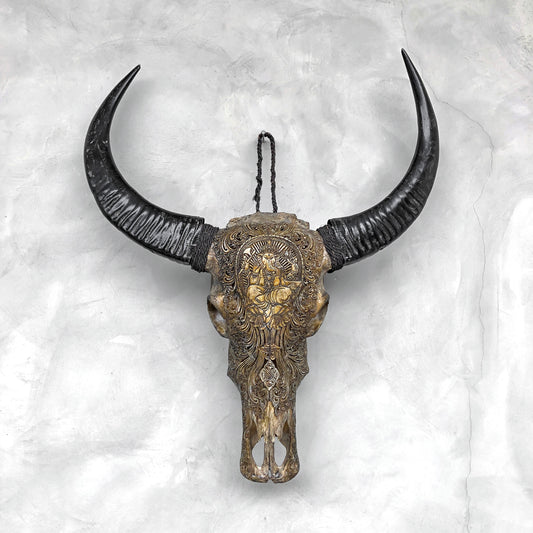 Ganesh Magnifique | Crâne de Buffle Sculpté à la Main