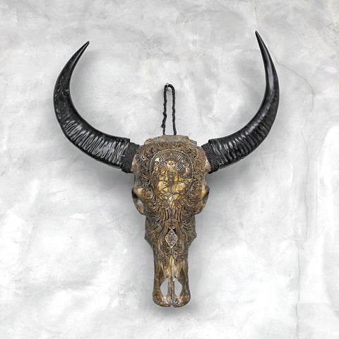 Ganesh Magnifique | Crâne de Buffle Sculpté à la Main