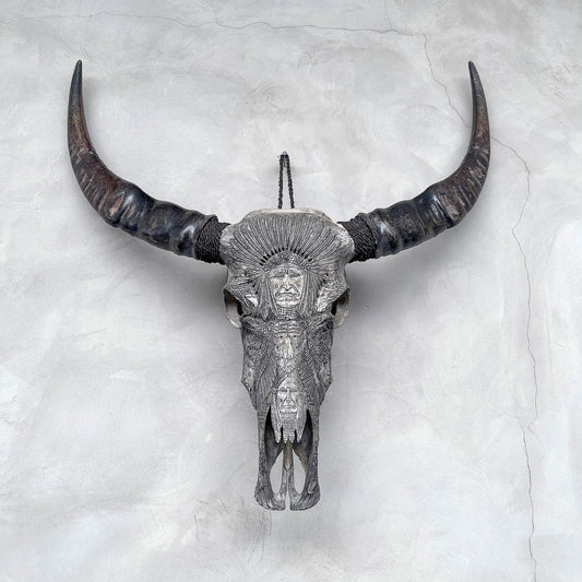 Autochtones | Crâne de Buffle Sculpté à la Main