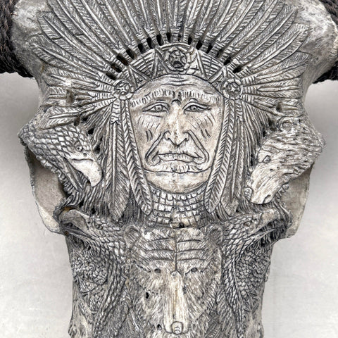 Autochtones | Crâne de Buffle Sculpté à la Main