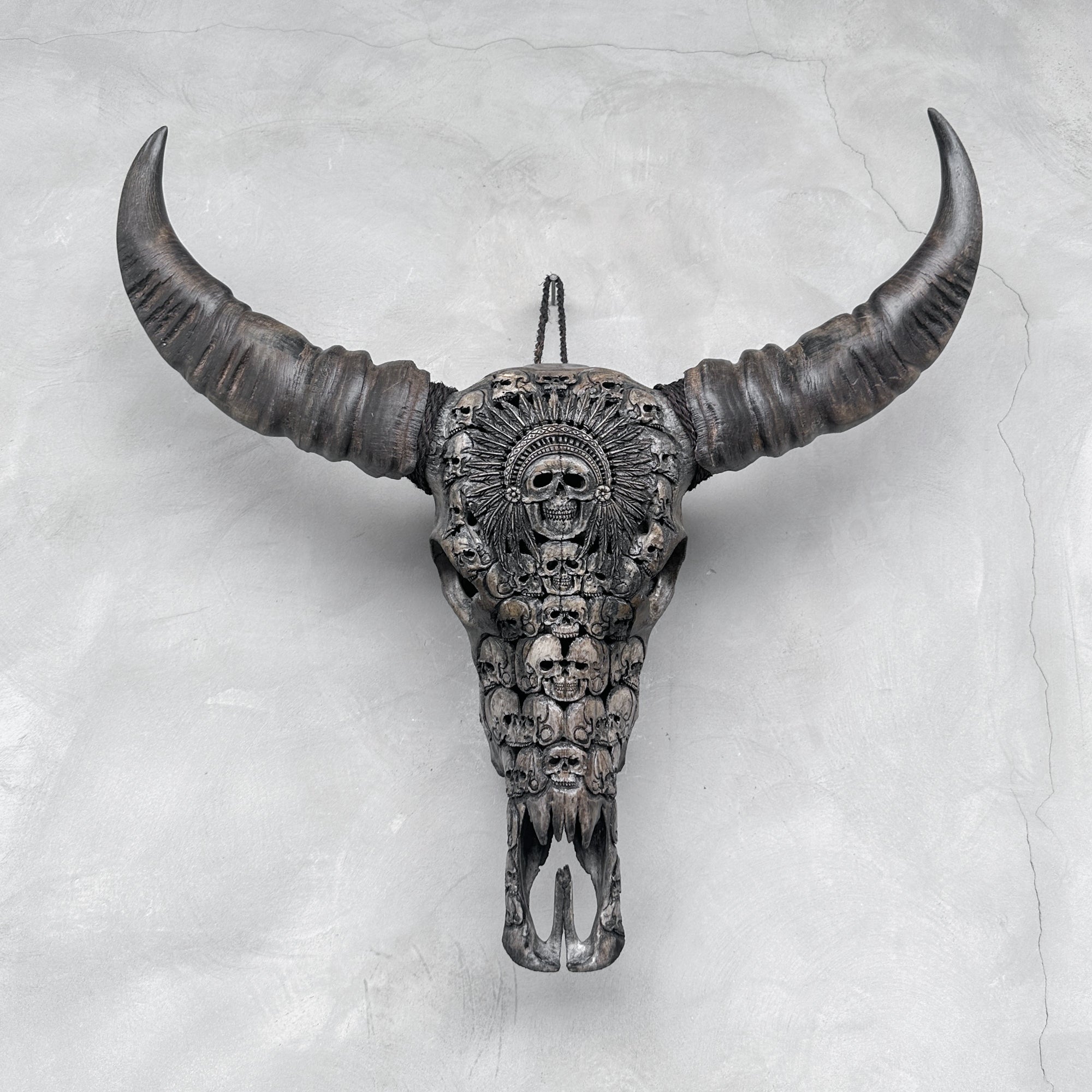 Amérindien | Crâne de Buffle Sculpté à la Main