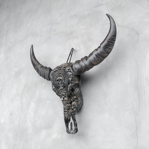 Amérindien | Crâne de Buffle Sculpté à la Main