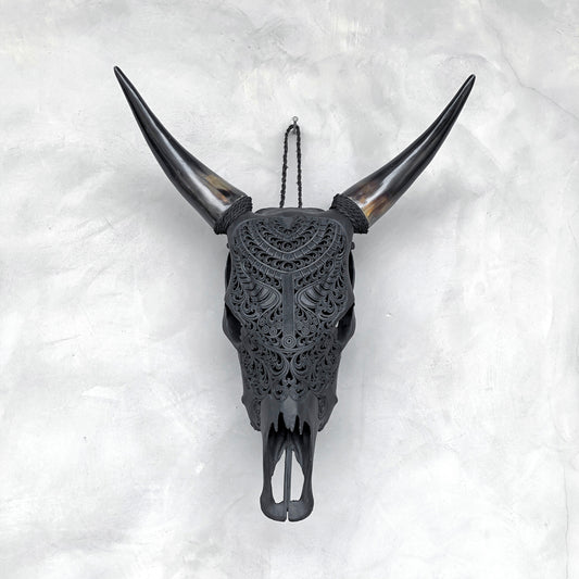 Magie de Badong | Crâne de vache sculpté à la main