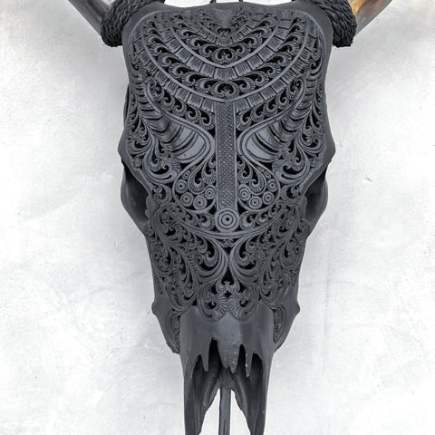 Magie de Badong | Crâne de vache sculpté à la main
