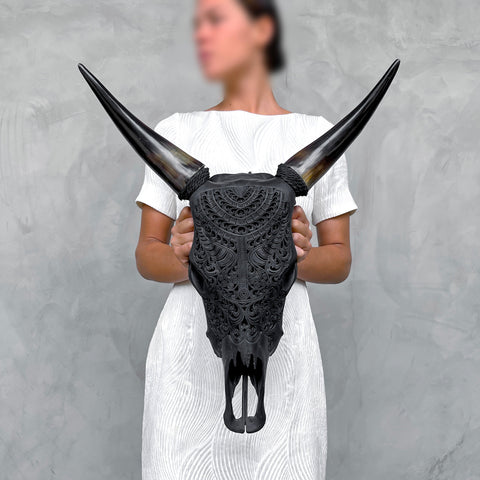 Magie de Badong | Crâne de vache sculpté à la main