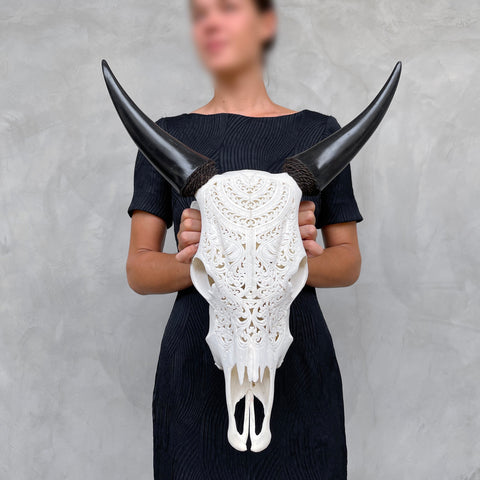 Badong Far West | Crâne de Vache Sculpté à la Main